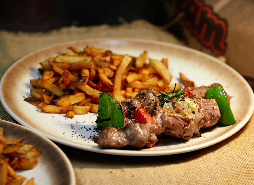 Spiced Beef Kebab with Crispy Fries & Tahini