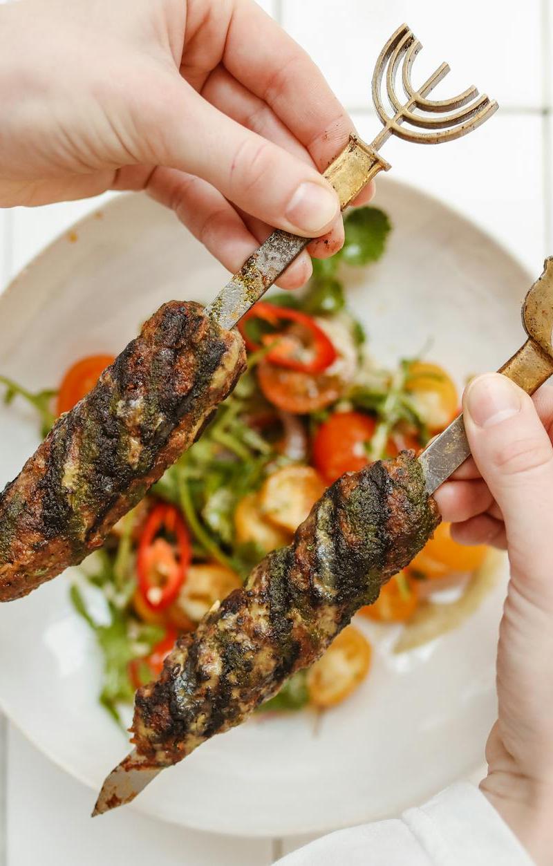 Spiced Beef Kofta with Arugula & Tomatoes
