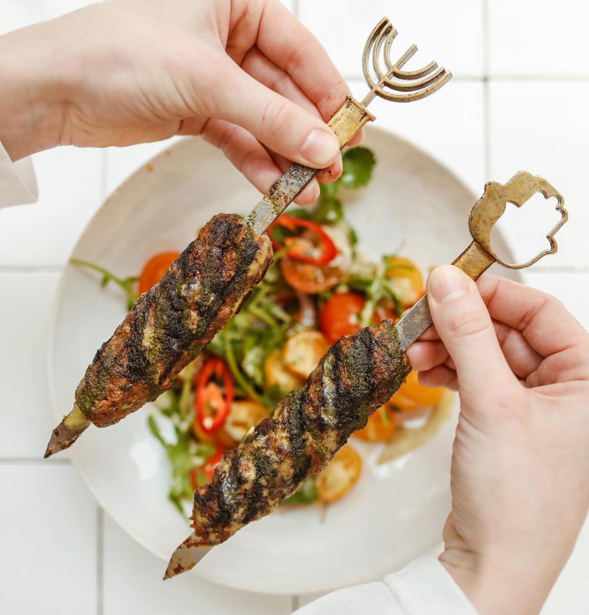 Spiced Beef Kofta with Arugula & Tomatoes