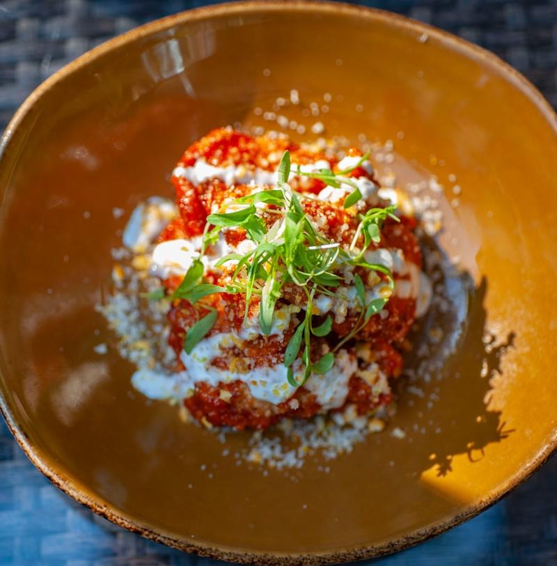 Spiced Beef Soutzoukakia with Tomato Sauce