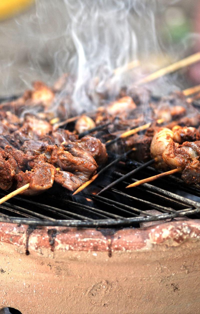 Spiced Beef Suya with Charred Onions