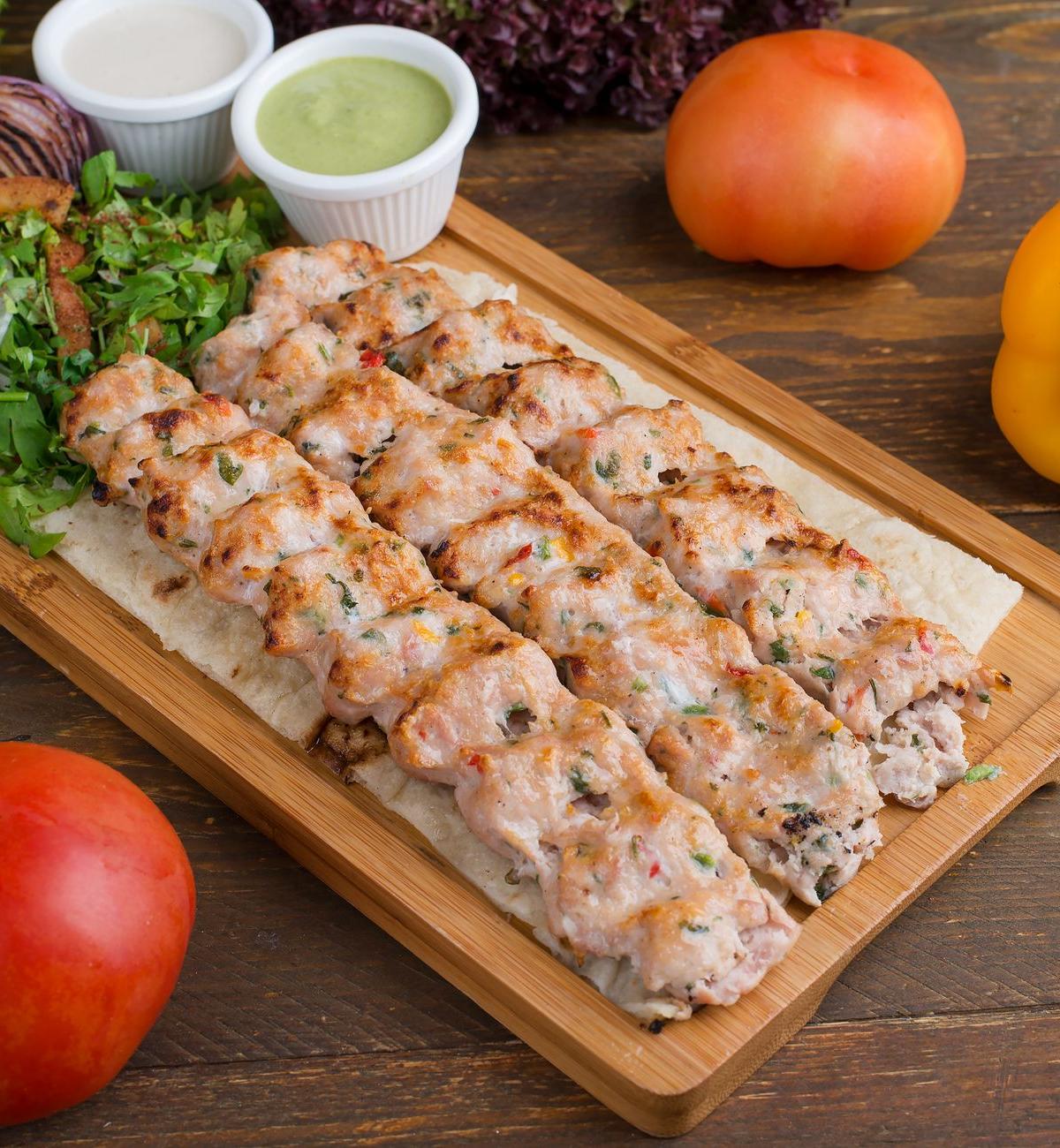 Spiced Chicken Brochettes with Warm Flatbread
