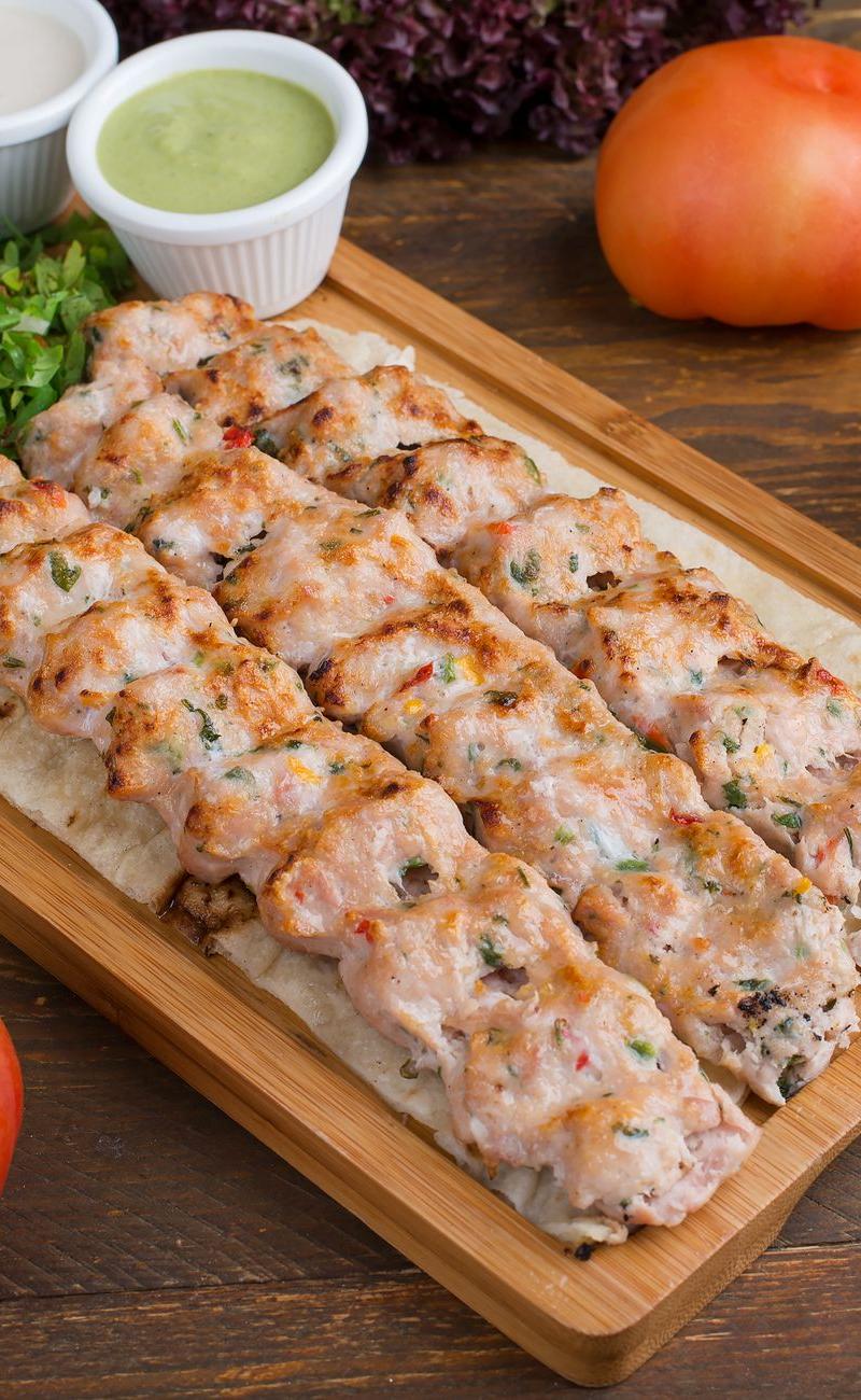 Spiced Chicken Brochettes with Warm Flatbread