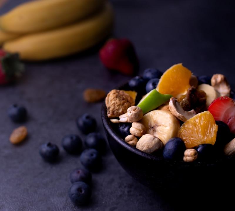 Spiced Fruit Chaat with Cashew Crunch