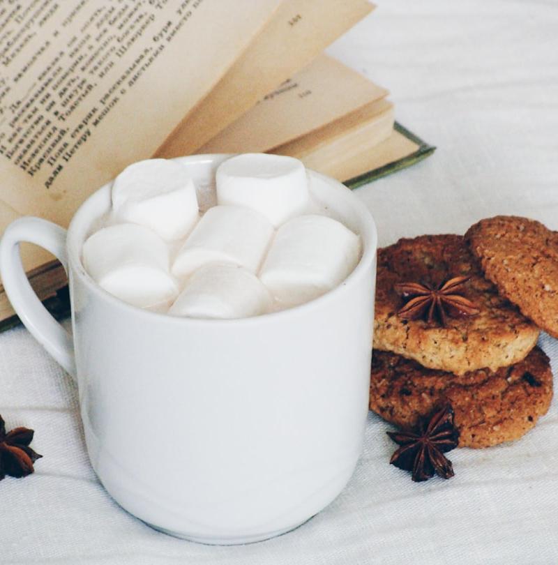 Spiced Hot Chocolate with Star Anise & Cookies