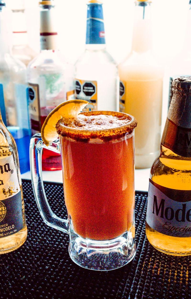 Spicy Beer Cocktail with Chili Rim