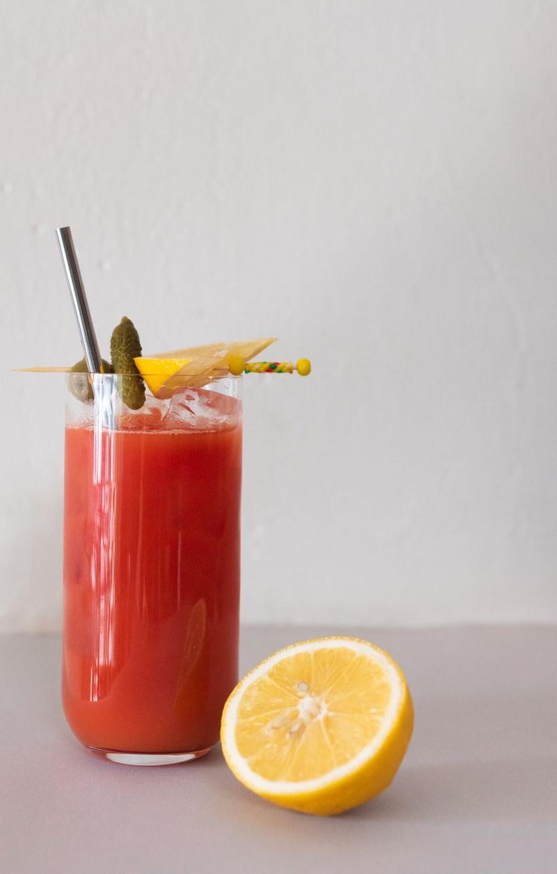 Spicy Bloody Mary with Celery & Lemon
