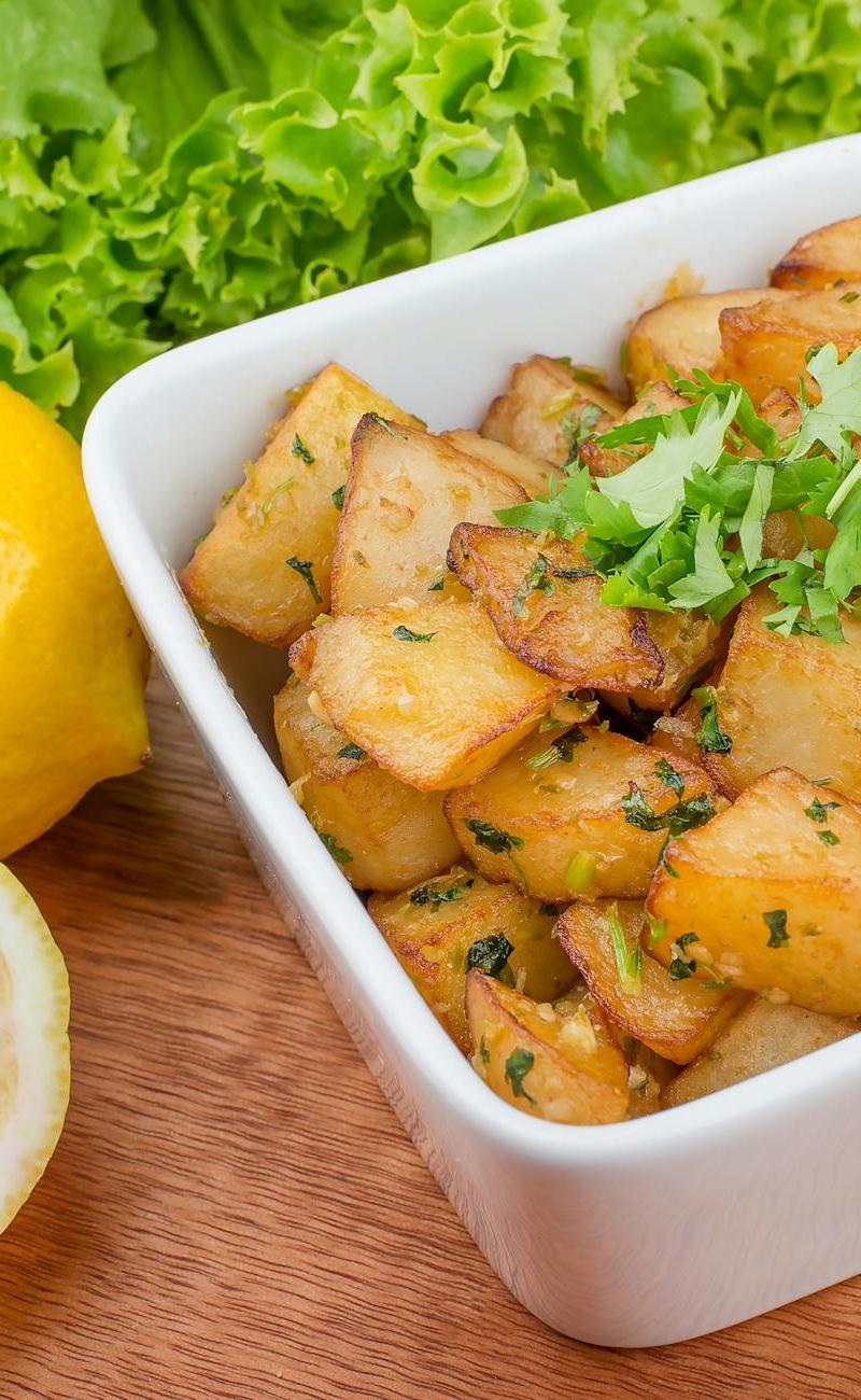 Spicy Crispy Potatoes with Lemon & Lettuce
