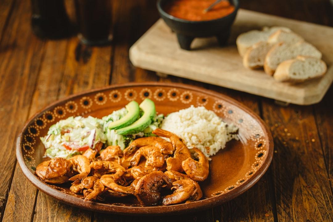 Spicy Garlic Shrimp with Rice & Avocado