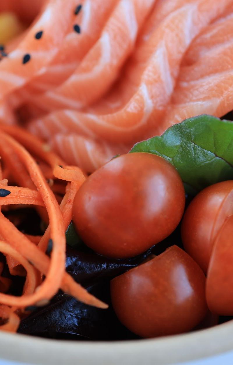 Spicy Ginger Salmon Poke Bowl