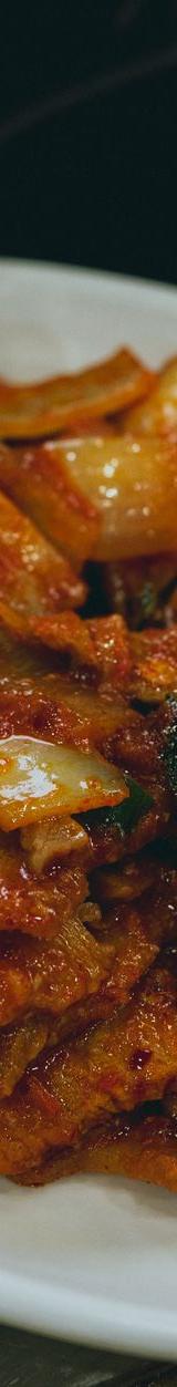 Spicy Gochujang Pork Stir-Fry with Kimchi & Fish