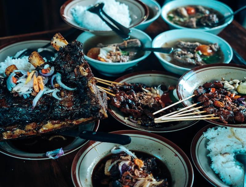 Spicy Lombok Chicken Satay with Rice & Greens