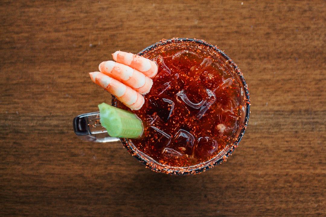 Spicy Michelada with Shrimp & Celery