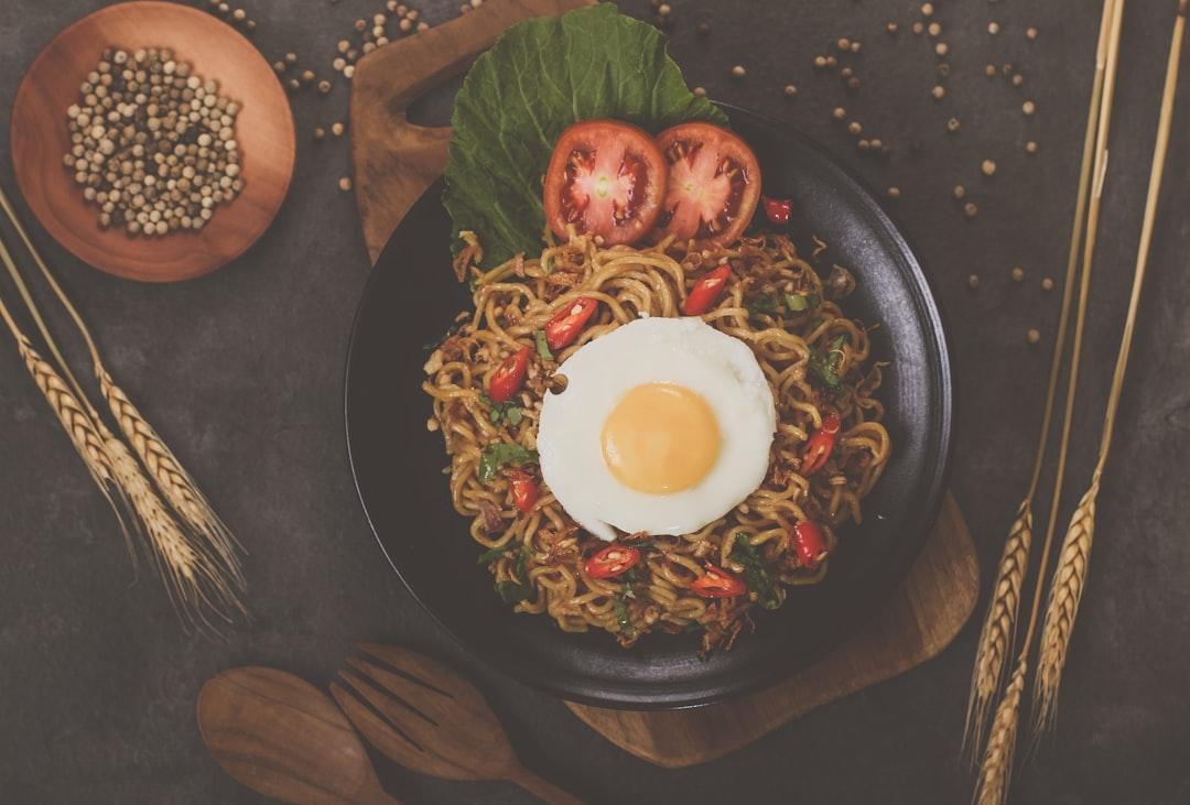 Spicy Ramyeon with Fried Egg & Fresh Toppings