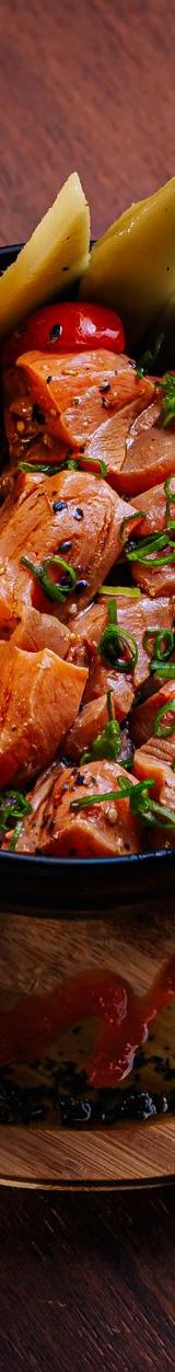 Spicy Salmon Poke Bowl with Crispy Chips