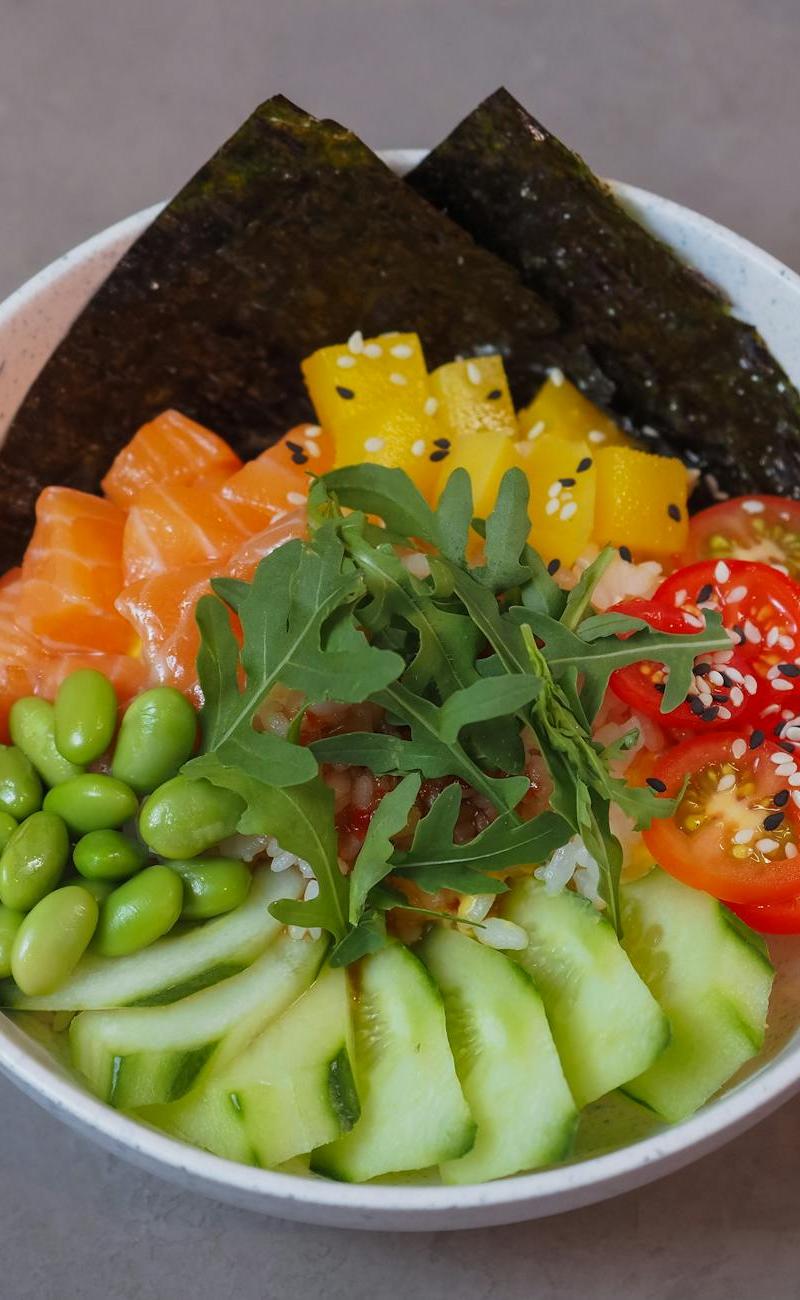 Spicy Sesame Salmon Poke Bowl