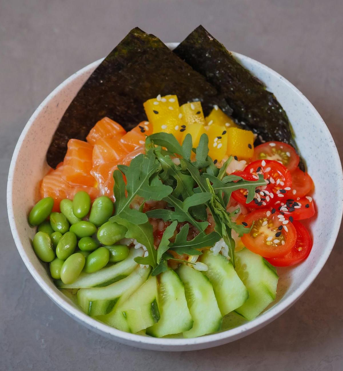 Spicy Sesame Salmon Poke Bowl