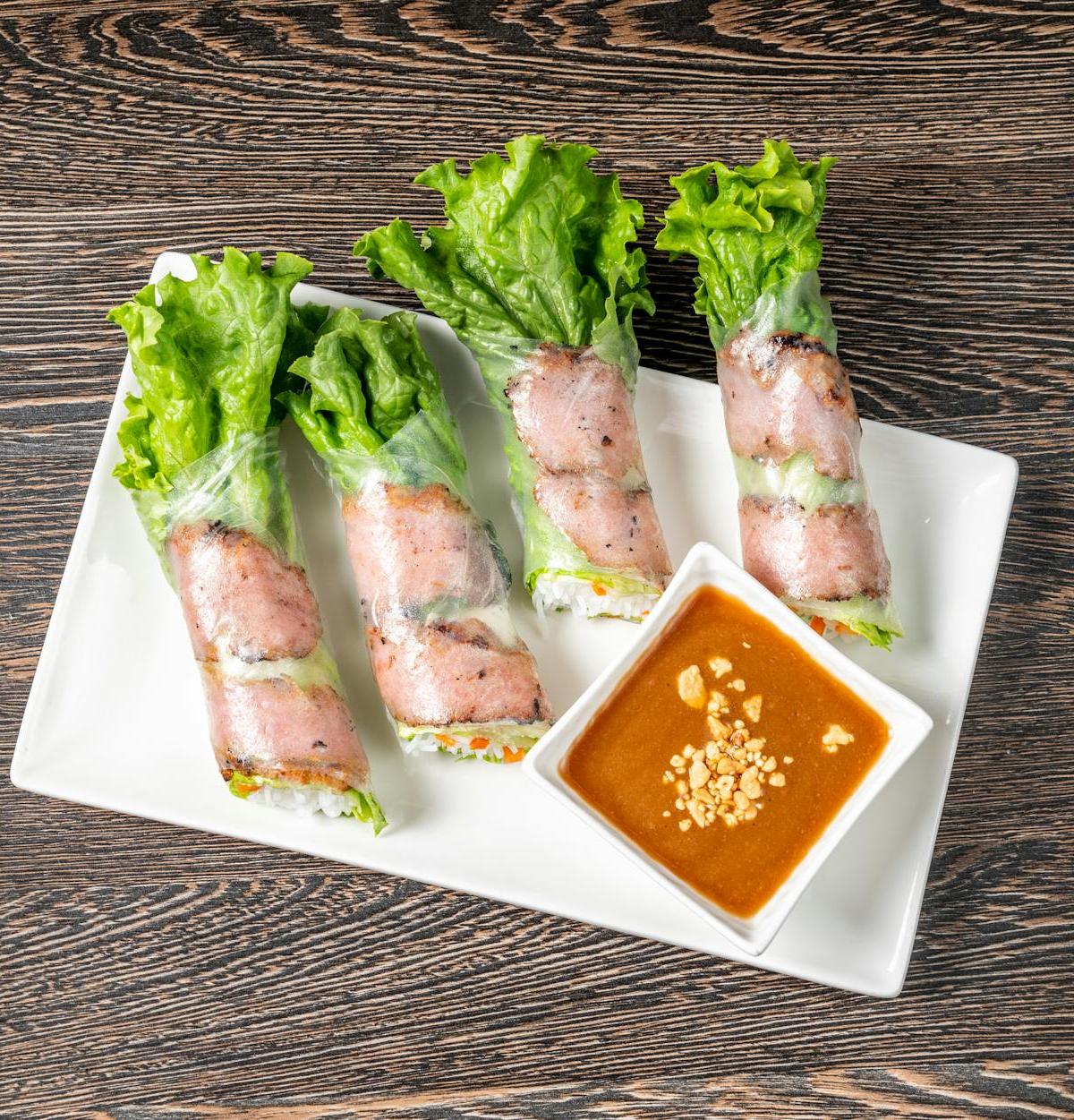 Spicy Thai Peanut Sauce & Spring Rolls