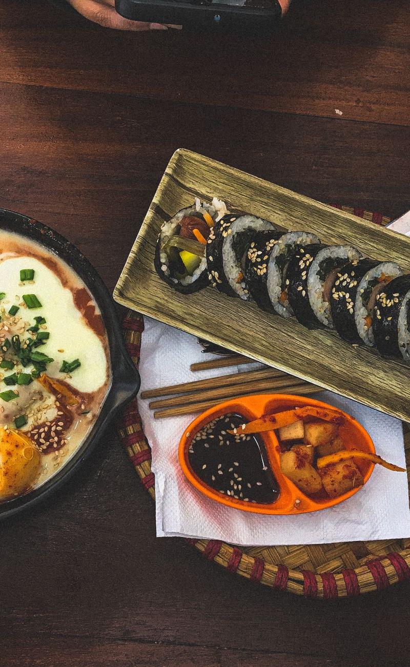 Spicy Tteokbokki with Gimbap & Kimchi
