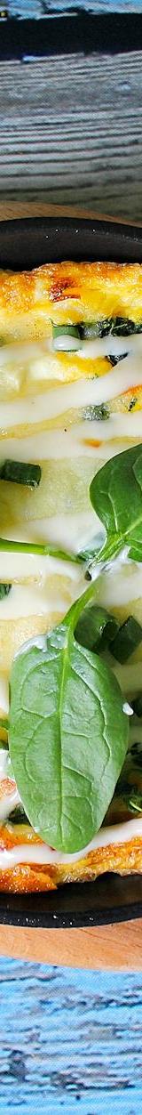 Spinach Feta Frittata with Green Onions