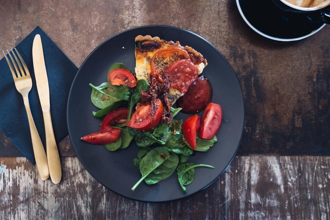 Golden Spinach & Gruyère Quiche with Tomato Salad