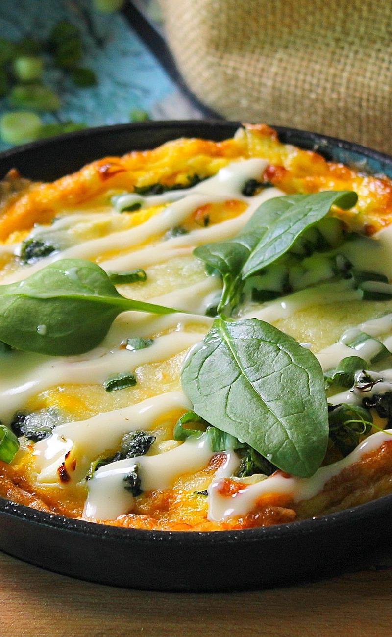 Spinach, Mushroom & Cheese Frittata