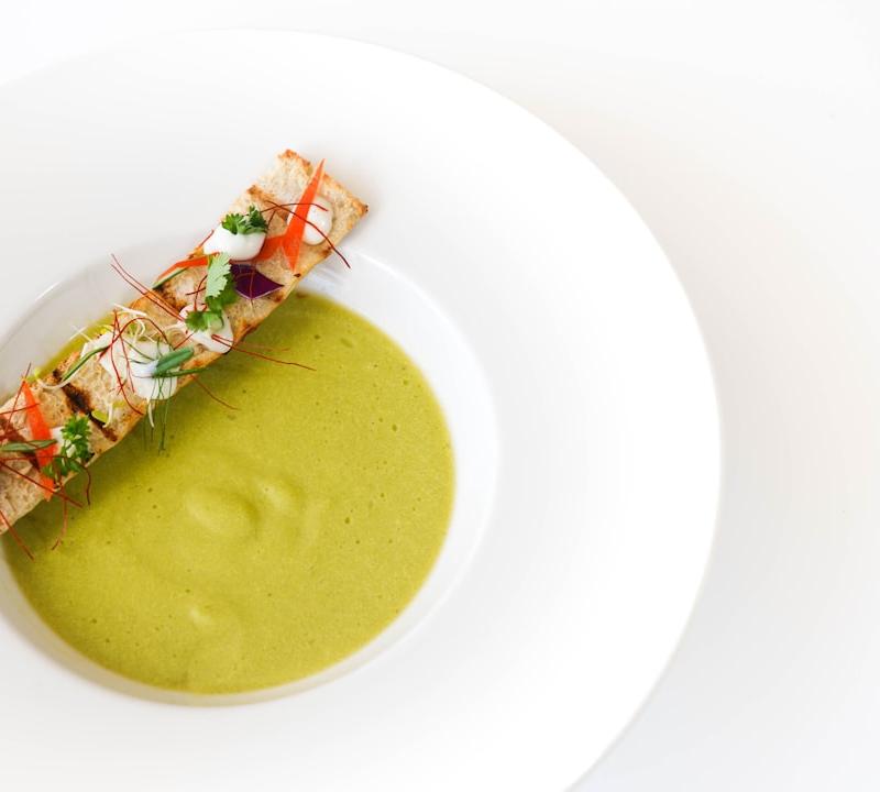 Split Pea Soup with Crispy Pork