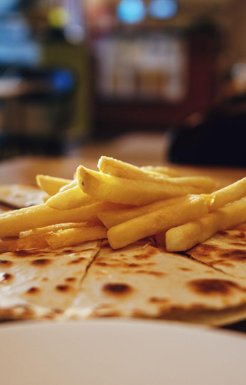Crispy Squash Blossom Quesadilla & Fries