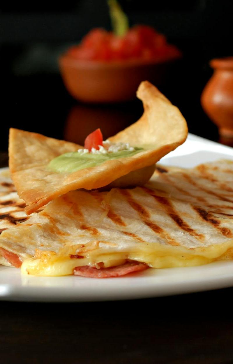 Squash Blossom Quesadilla with Guac & Salsa