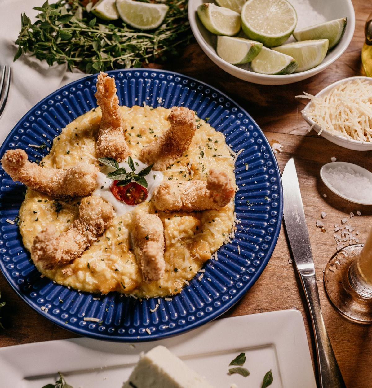 Squid with Creamy Polenta
