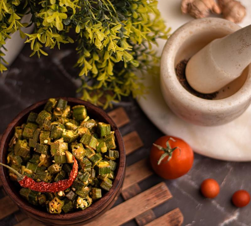 Stewed Okra with Tomato & Chili