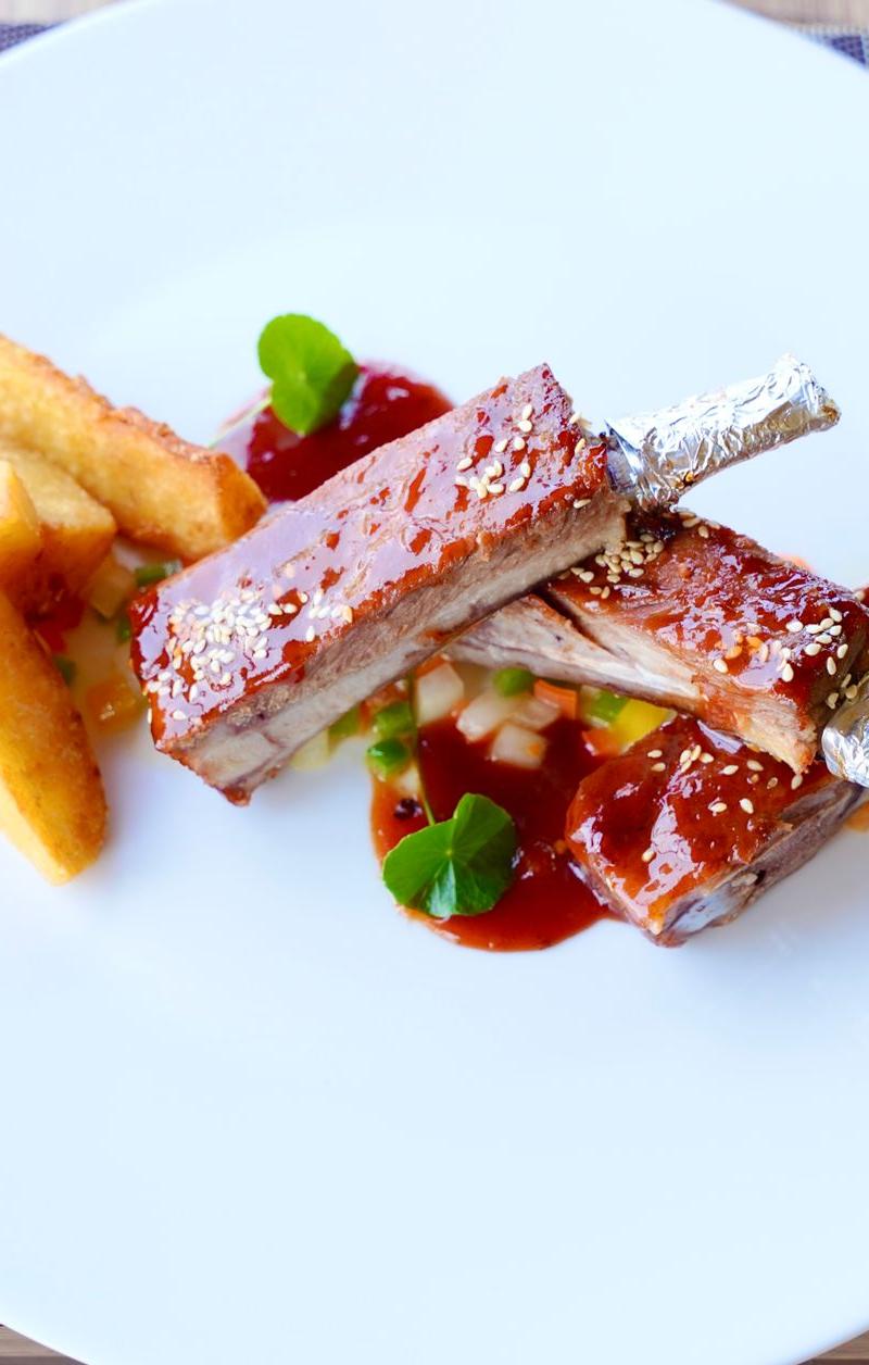Sticky Hoisin Pork Ribs with Crispy Potatoes