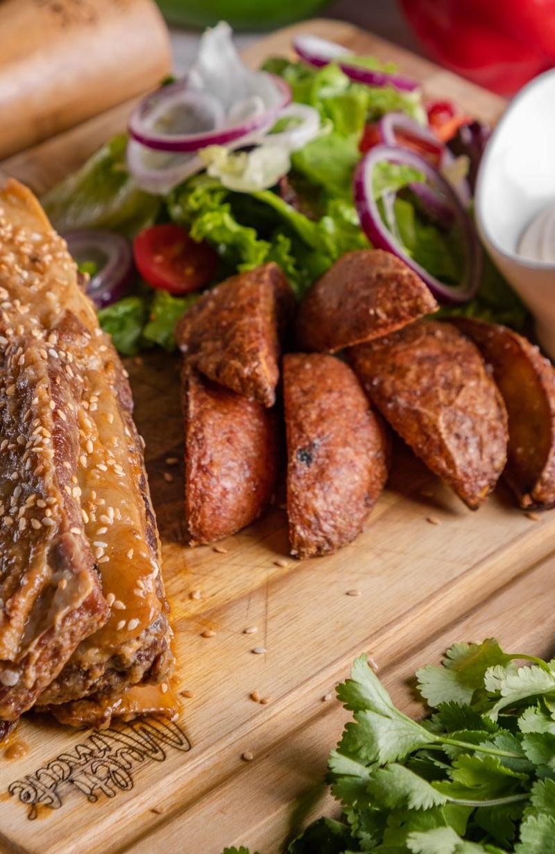 20-Min Sticky Hoisin Pork Ribs & Wedges