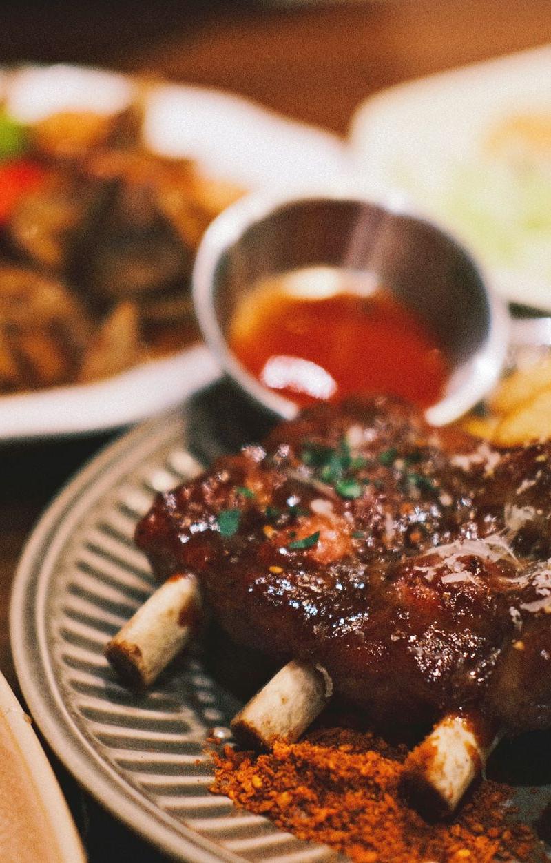 Sticky Indonesian Pork Ribs with Crispy Fries