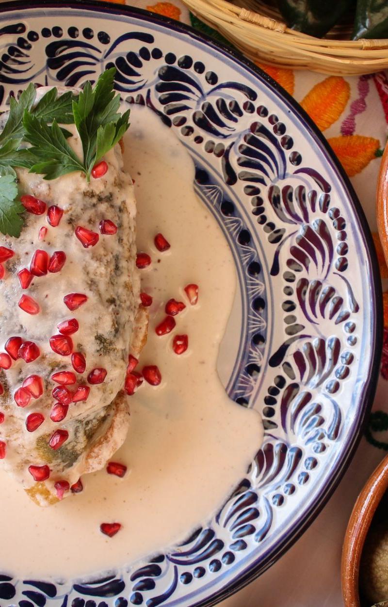 Stuffed Ancho Chiles with Walnut Cream