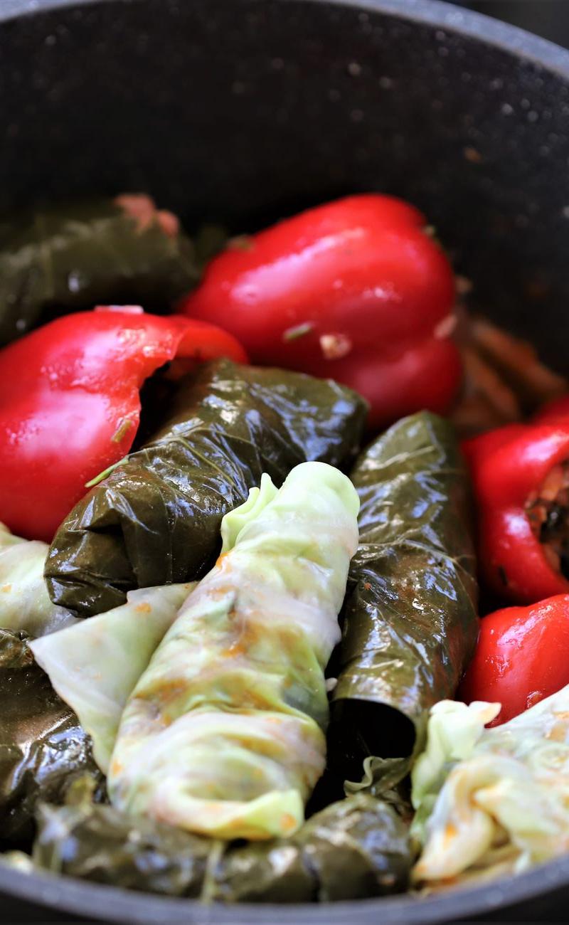 20-Min Stuffed Cabbage Rolls with Tomato Sauce