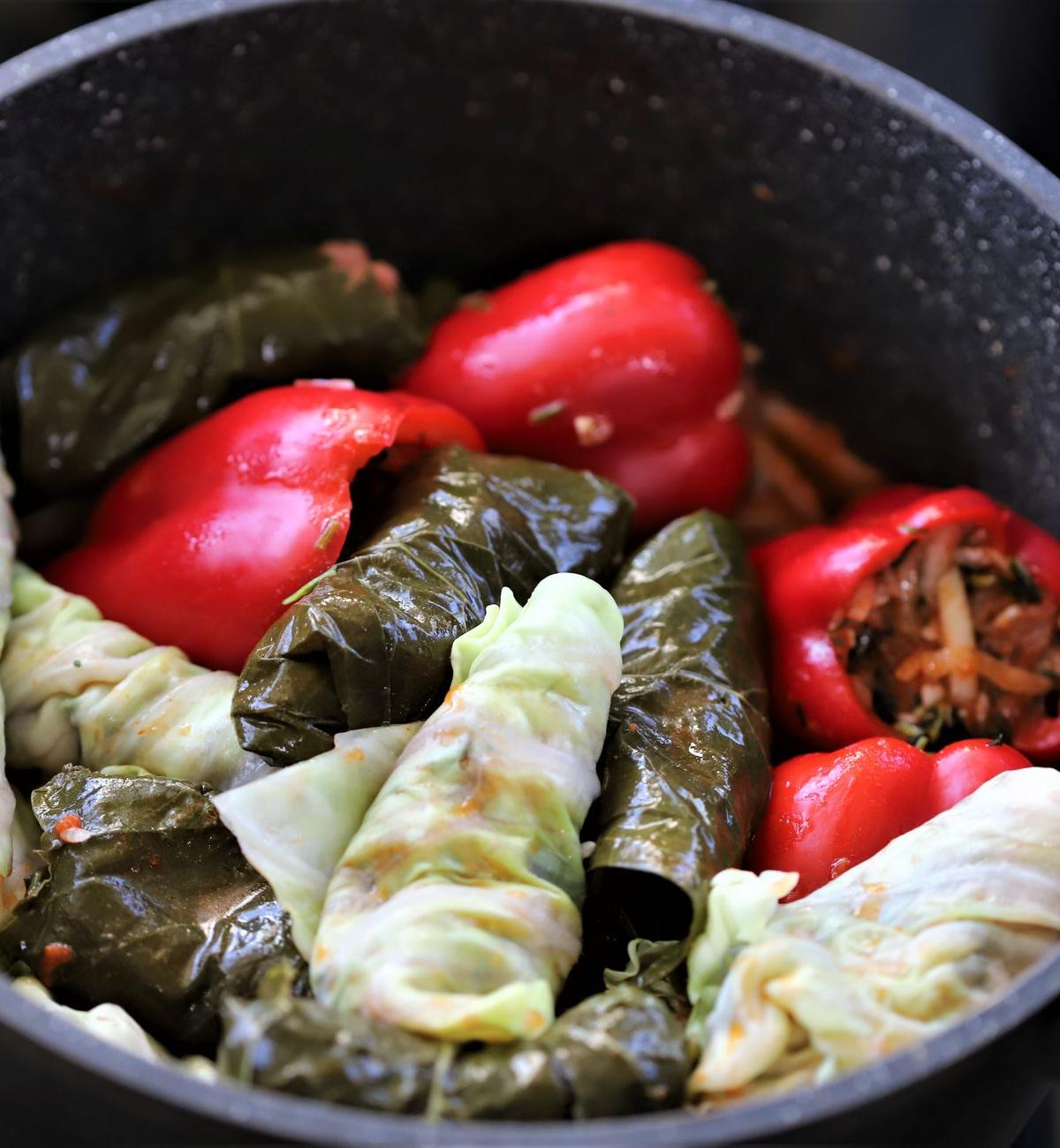 20-Min Stuffed Cabbage Rolls with Tomato Sauce