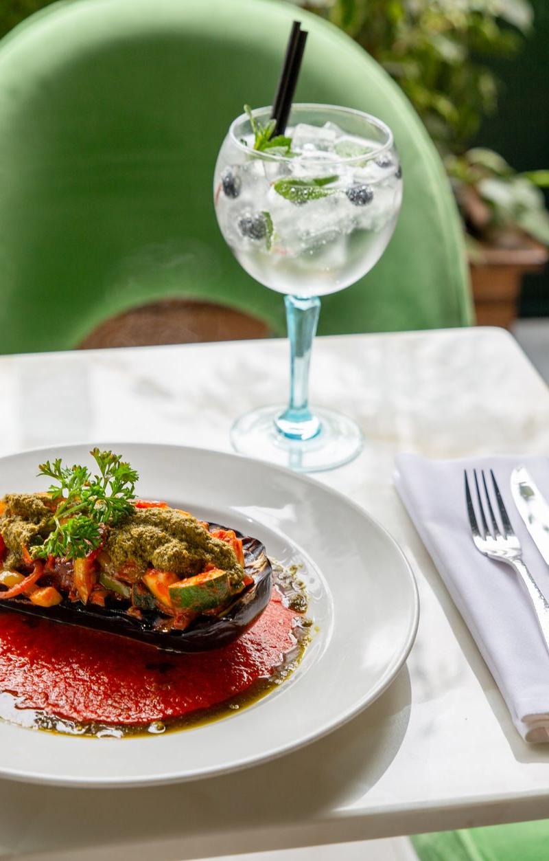 Stuffed Eggplant with Tomato & Herbs
