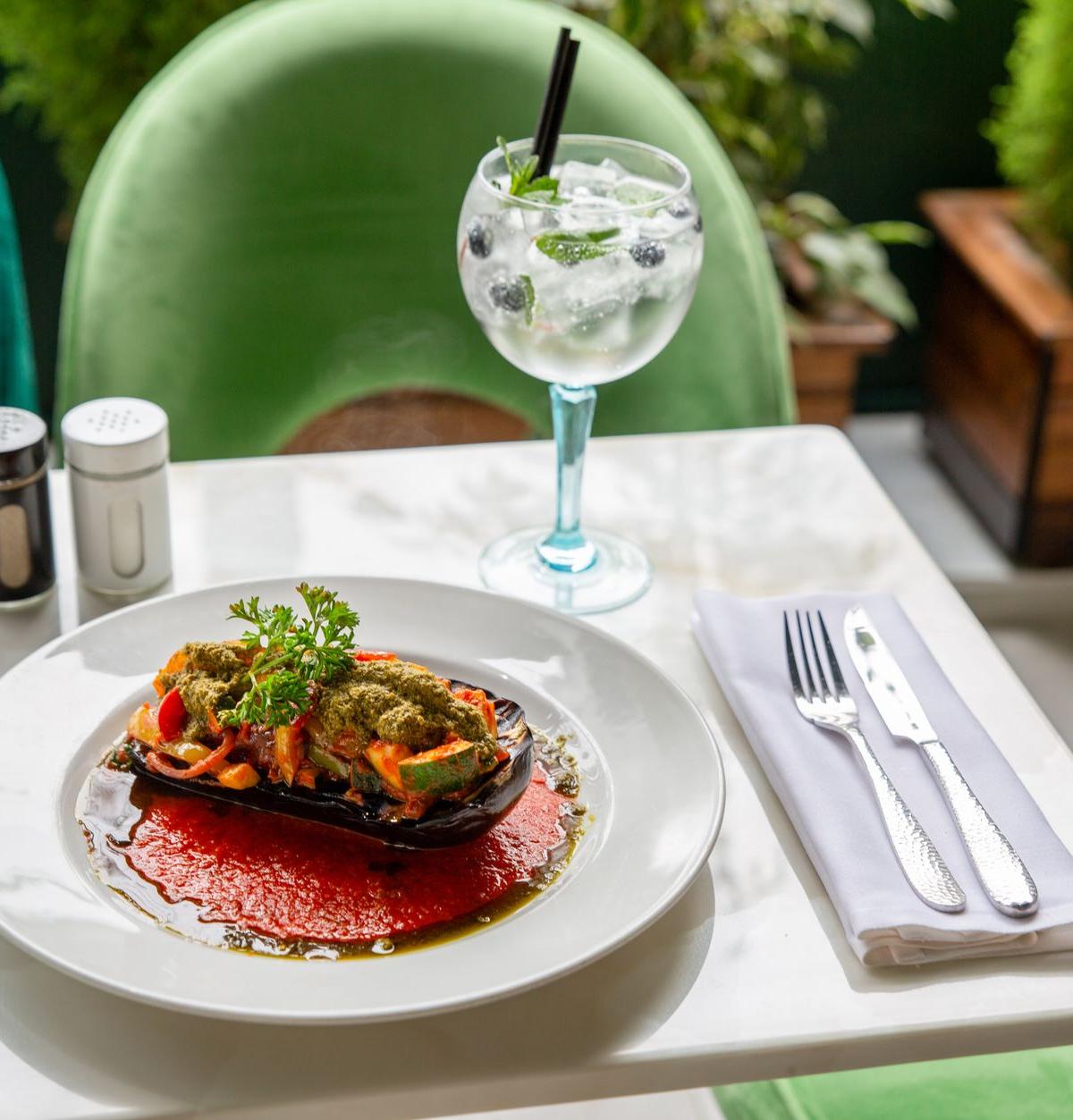 Stuffed Eggplant with Tomato & Herbs