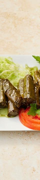 20-Min Stuffed Grape Leaves with Tomato & Lettuce