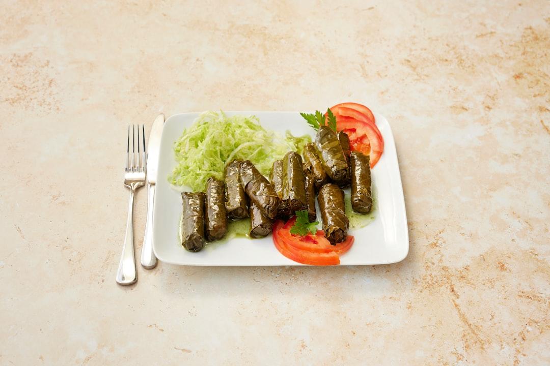 20-Min Stuffed Grape Leaves with Tomato & Lettuce