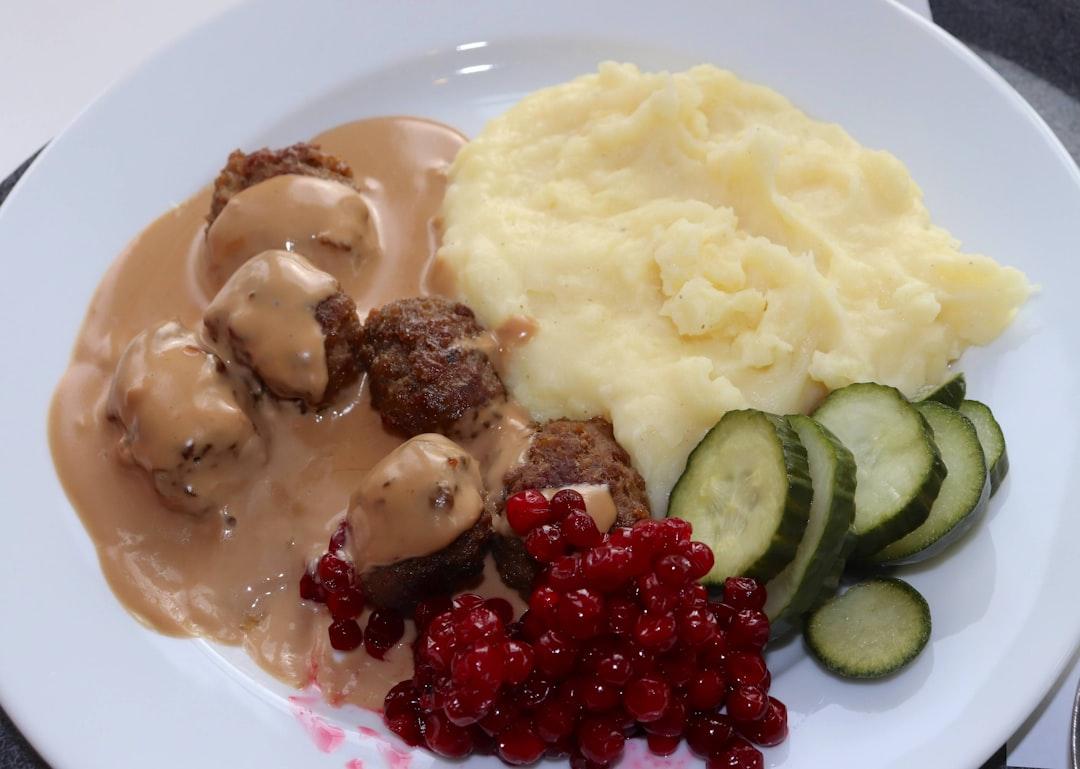 Swedish Pork Meatballs with Lingonberry Cream