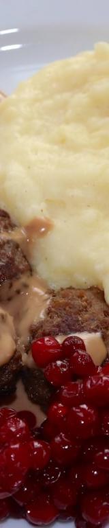 Swedish Pork Meatballs with Lingonberry Cream