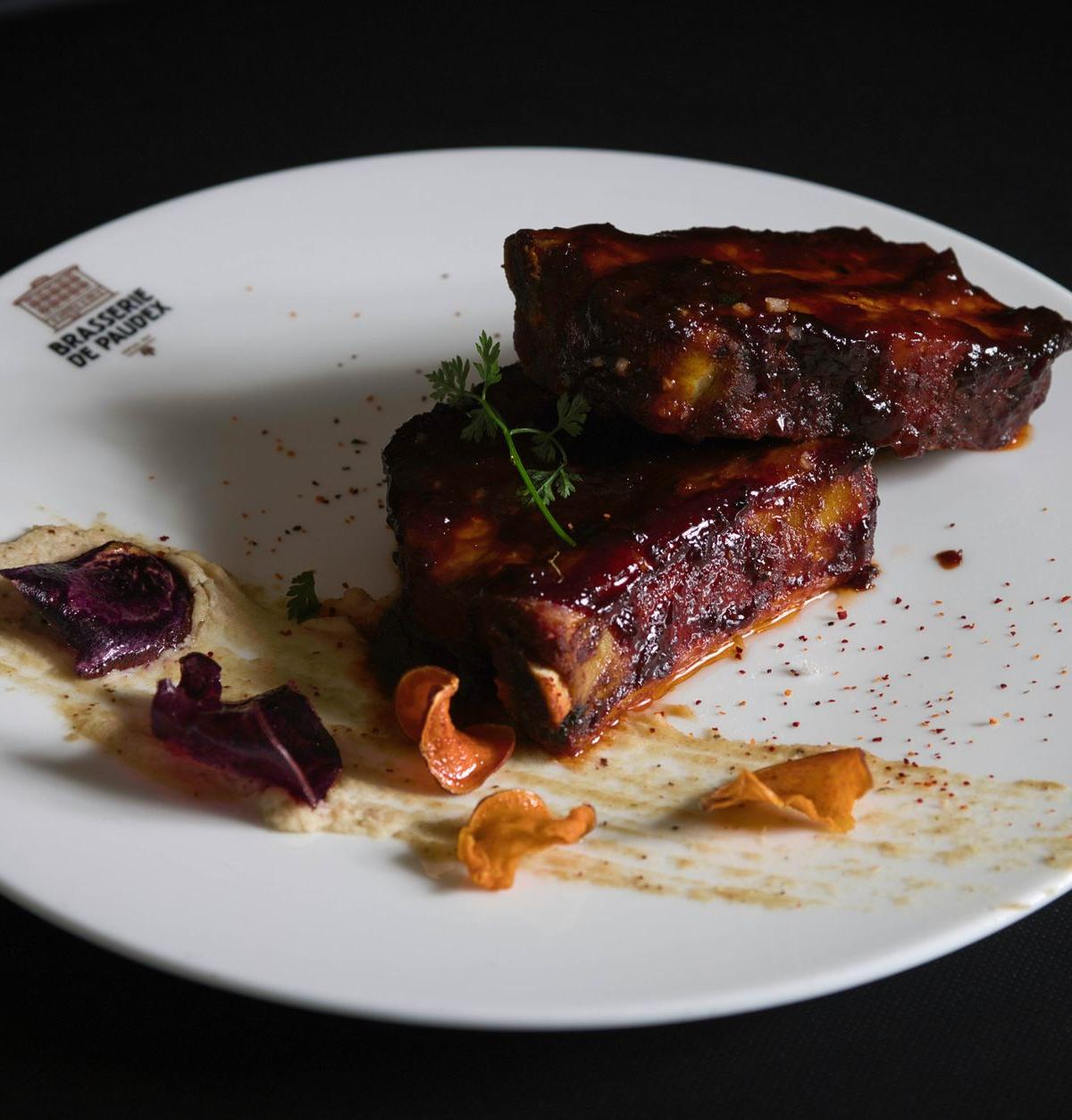 Sweet Charred Pork Ribs with Crispy Potatoes
