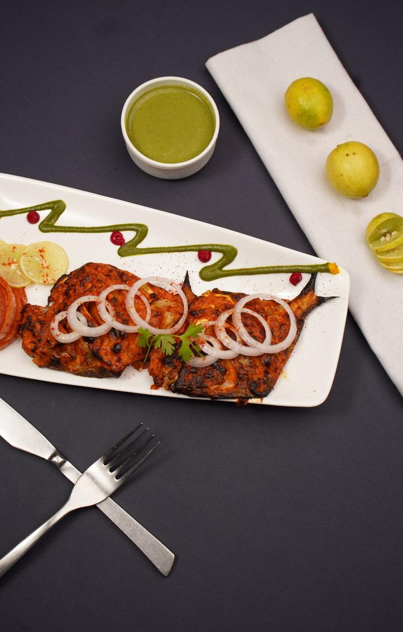 Tandoori Pomfret with Charred Lemon & Mint