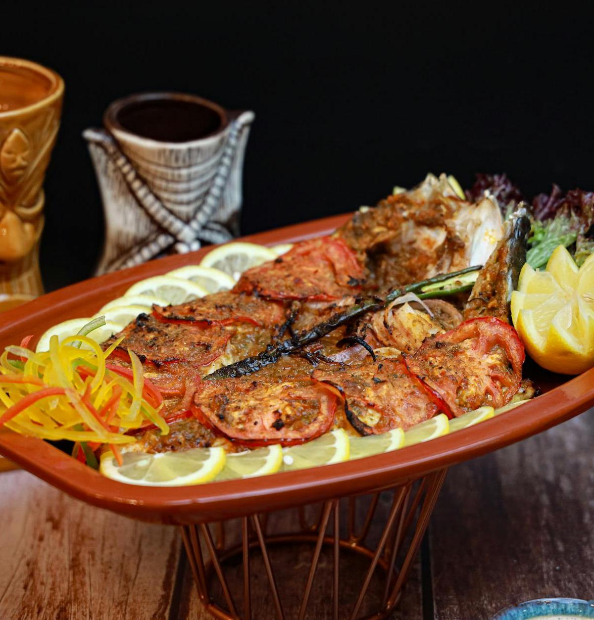 Tandoori Pomfret with Charred Lemon & Salad