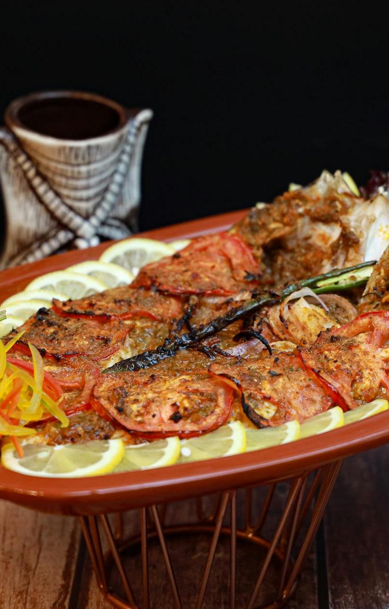 Tandoori Pomfret with Charred Lemon & Salad