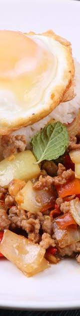 Thai Beef Stir-Fry with Jasmine Rice and Fried Egg