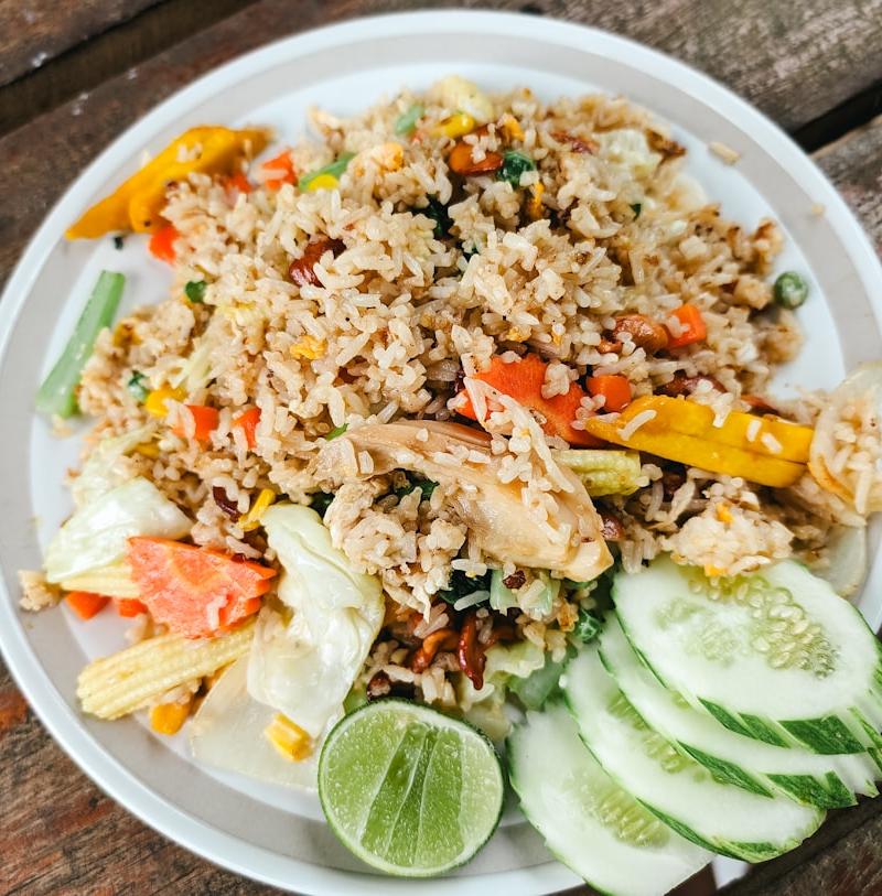 Thai Curry Fried Rice with Mixed Proteins