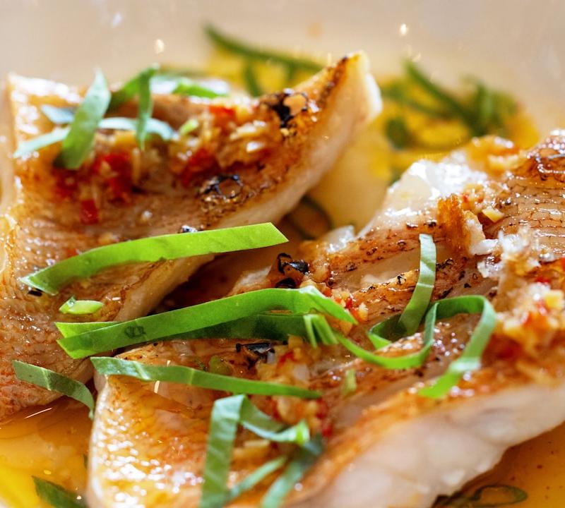 Thai Steamed Lime Fish with Chili Broth
